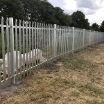 Steel commercial fencing securing an area in Birmingham.